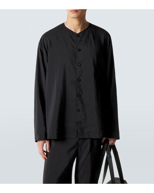 Lemaire Black Silk-Blend Shirt for men