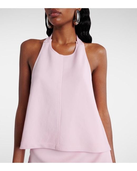 Wardrobe NYC Pink Open-Back Wool Top