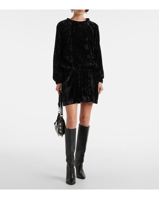 Isabel Marant Black Lashay Velvet Skirt