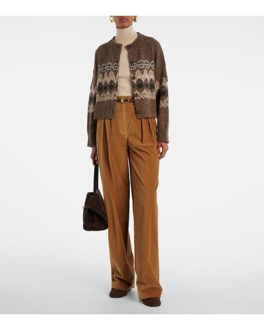 Altuzarra Brown Cammie Fair Isle Wool-Blend Cardigan