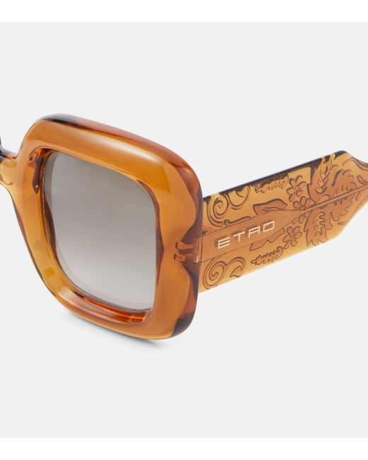 Etro Brown Paisley Oversized Sunglasses