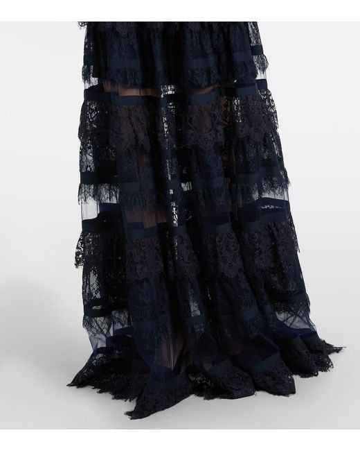 Elie Saab Blue Lace Gown