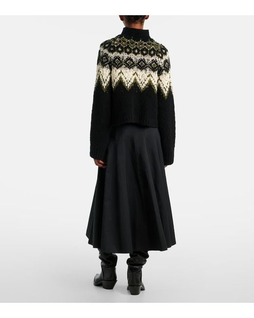Proenza Schouler Black Label Lizzy Fair Isle Cotton Sweater