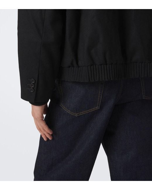 Sacai Black Hooded Wool Jacket for men