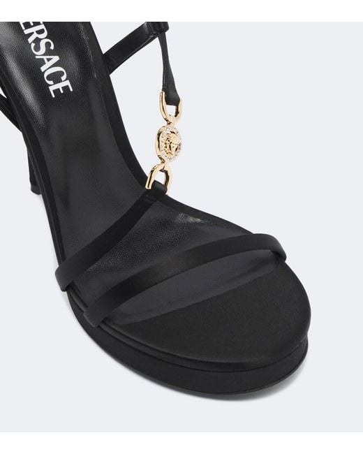 Versace Black Medusa '95 Satin Sandals
