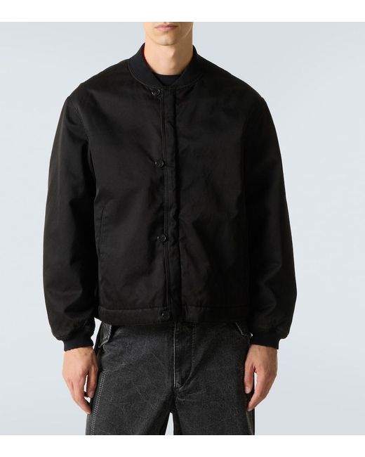 A.PRESSE Black Silk And Cotton Bomber Jacket for men