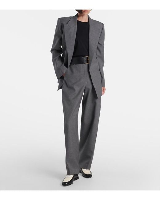 Givenchy Gray Cocoon Wool Wide-Leg Pants