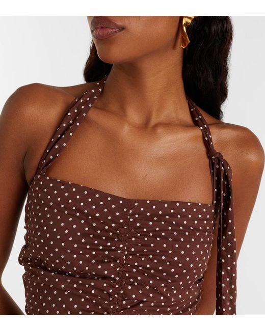 Posse Brown Edie Polka-Dot Minidress