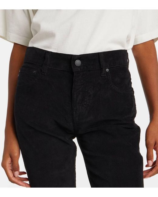 AG Jeans Blue Ex Boyfriend Mid-Rise Corduroy Slim Pants