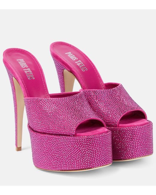 Paris Texas Pink Marina Embellished Platform Sandals