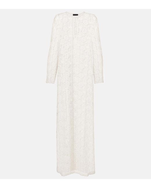 Nili Lotan White Cotton Lace Maxi Dress
