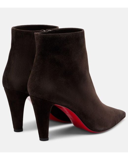 Christian Louboutin Black Vibella 85 Suede Ankle Boots