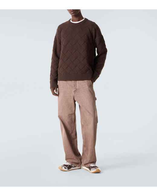 Bottega Veneta Metallic Technical Fishnet Orbit Sneaker for men