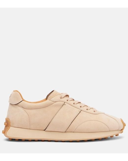 Tod's Natural T Vintage Suede Sneakers