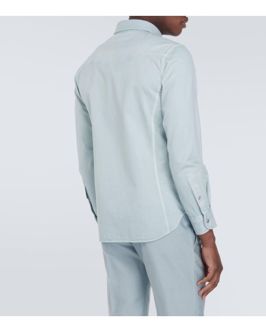 Chemise en coton Tom Ford pour homme en coloris Blue
