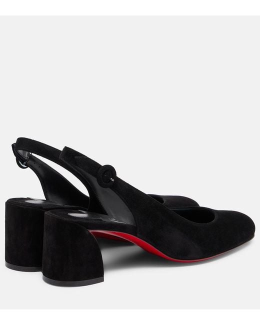 Christian Louboutin Black So Jane 55 Suede Slingback Pumps