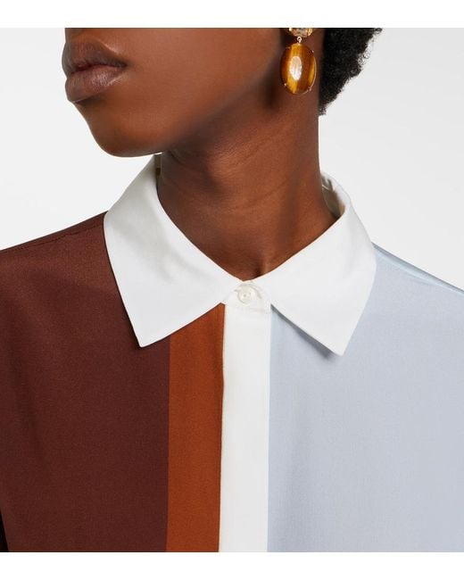 Sir Brown Marais Colorblocked Silk Shirt