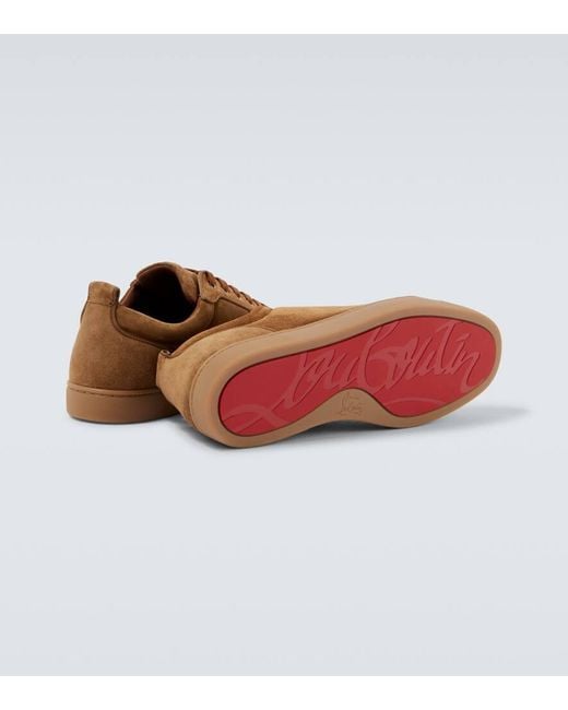 Christian Louboutin Brown Louis Junior Suede Sneakers for men