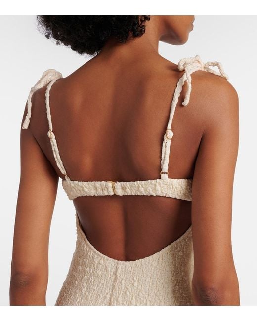 Montce White Petal Midi Dress