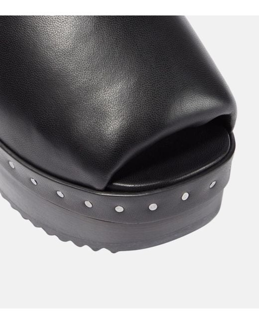 Rick Owens Black Platform Clog Mules