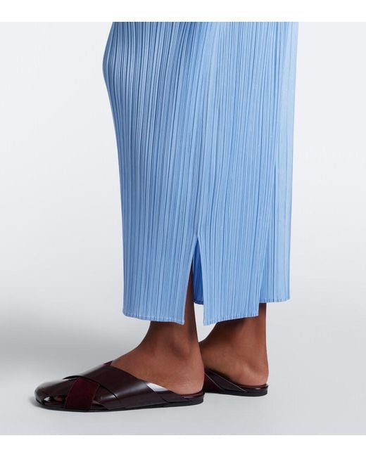 Pleats Please Issey Miyake Blue Monthly Colors: August Pleated Wide-Leg Pants