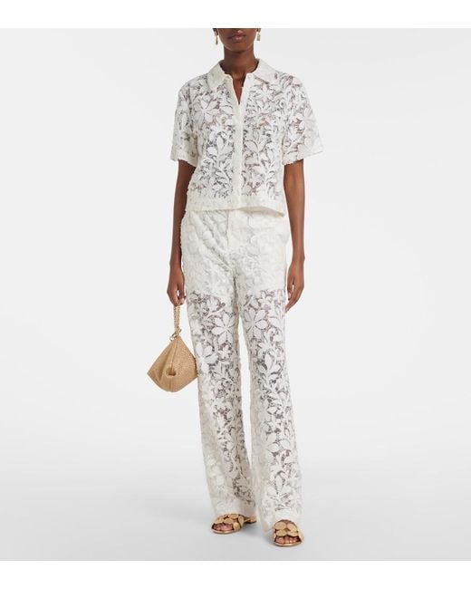 Jonathan Simkhai White Cotton Lace Shirt