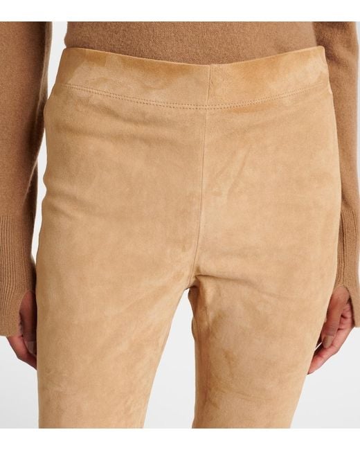 Joseph Natural Mid-Rise Suede Leggings