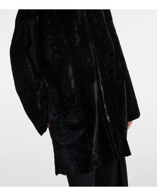 The Row Black Sheeran Shearling Coat
