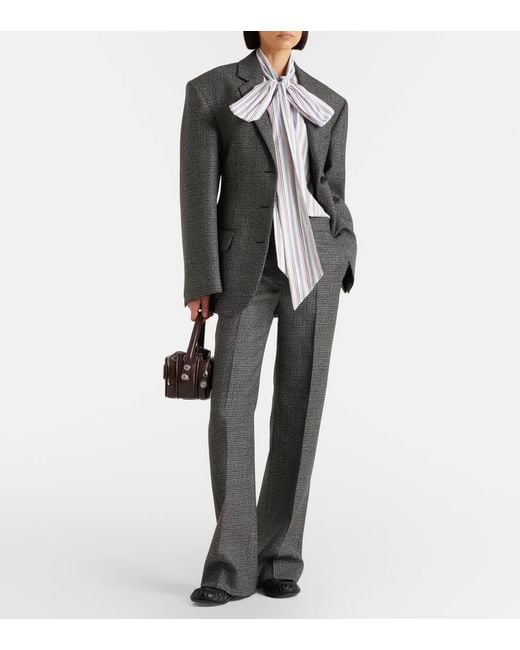 Acne Multicolor Bow-Detail Striped Cotton Shirt