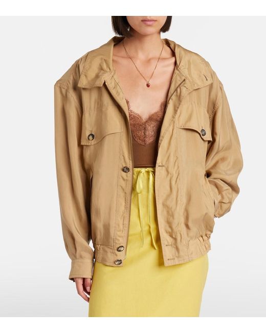 Saint Laurent Brown Oversized Blouson Jacket