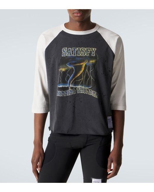 Satisfy Gray Mothtech Printed Cotton T-Shirt for men