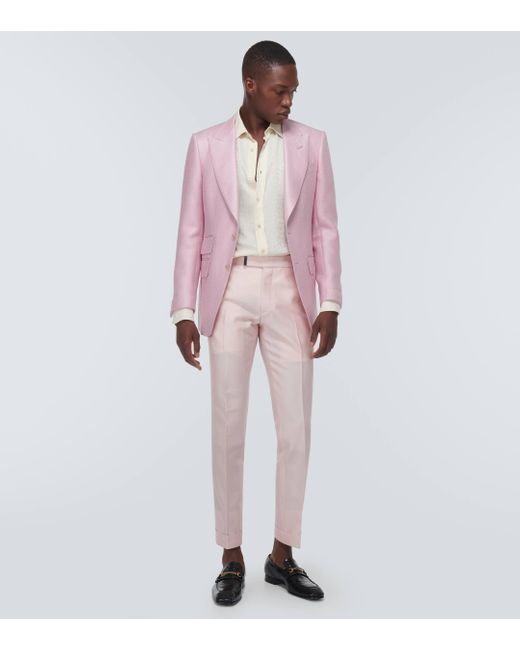 Tom Ford Natural Atticus Ll Wool And Silk Suit Pants for men