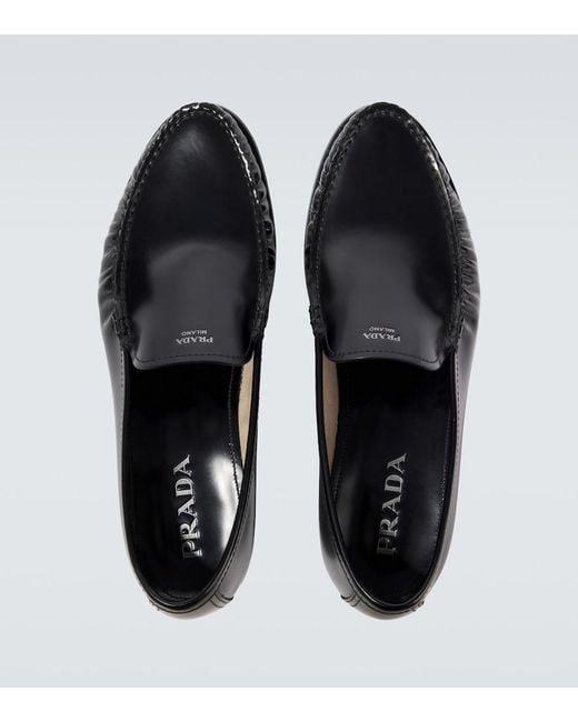 Prada Black Leather Loafers for men
