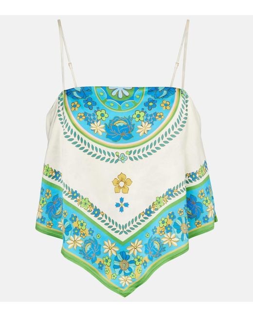 ALÉMAIS Blue Vivianna Printed Top