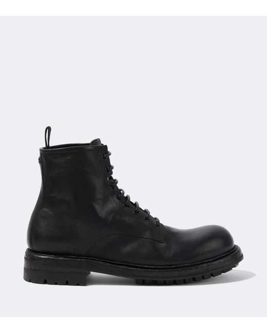 Dolce & Gabbana Black Dg Leather Combat Boots for men