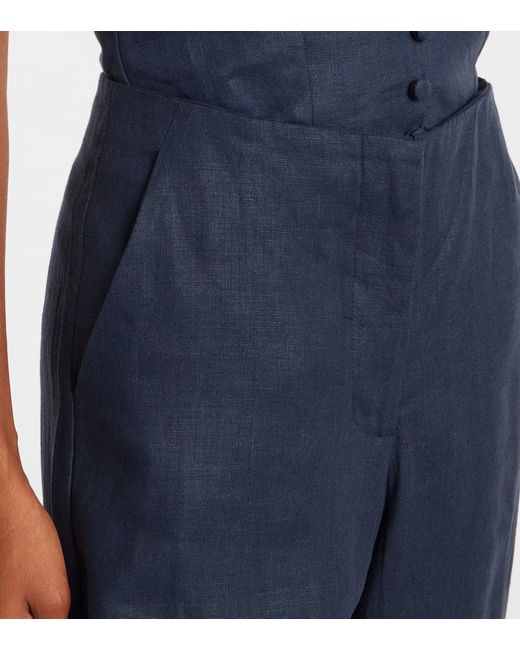 Faithfull The Brand Blue Lulea Linen Wide-Leg Pants