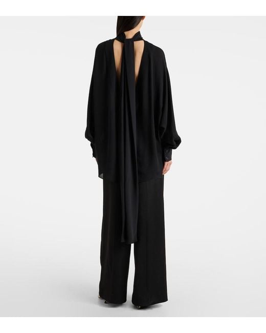 Khaite Black Bex Silk Blouse