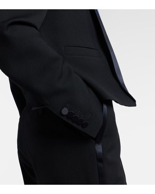 Tom Ford Black Silk-Trimmed Wool Blazer