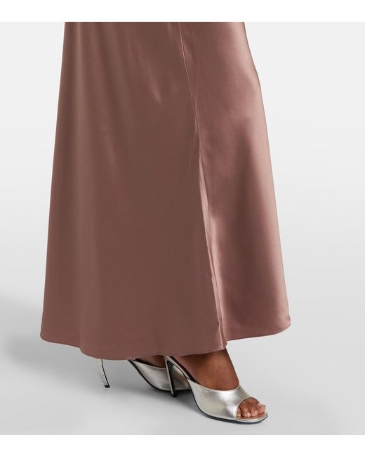 The Sei Brown Silk Satin Maxi Skirt