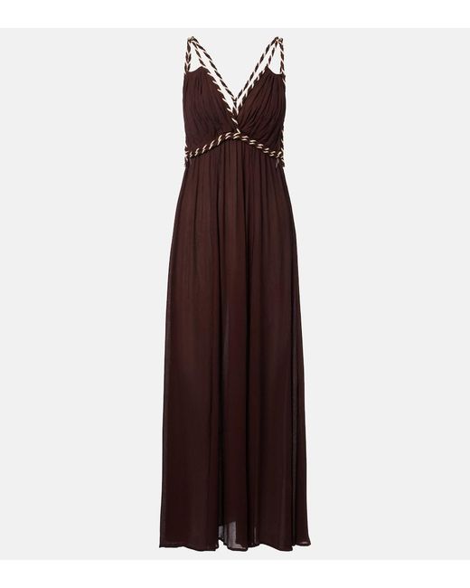 Poupette Purple Collette Open-Back Maxi Dress