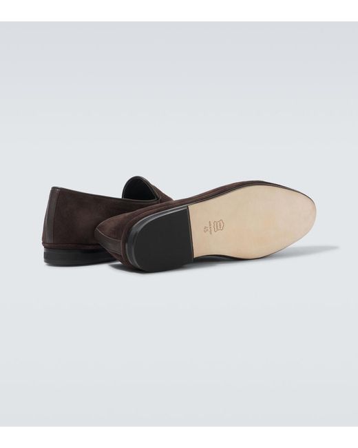 Rubinacci Brown Suede Loafers for men