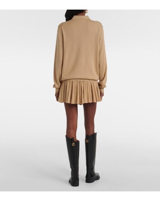Loro Piana Natural Luciole Cashmere-Blend Polo Sweater