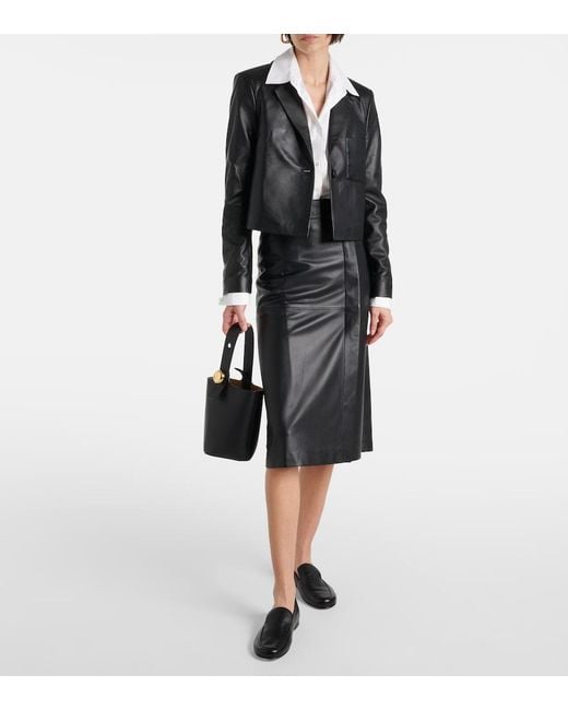 Joseph Black Cropped Leather Jacket