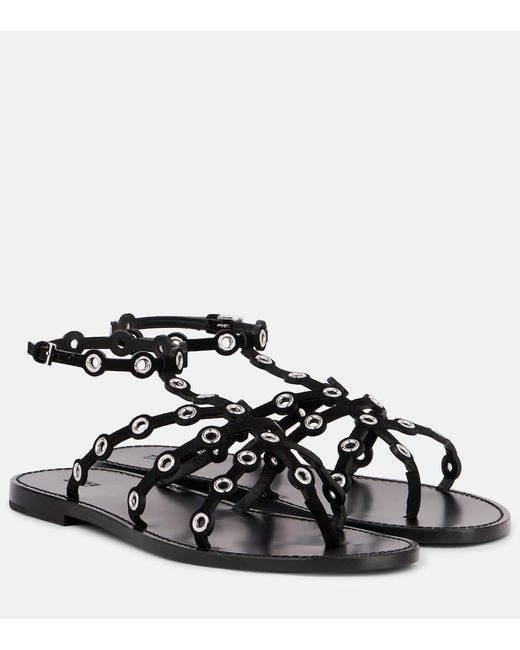 Emilio Pucci Black Leather Sandals