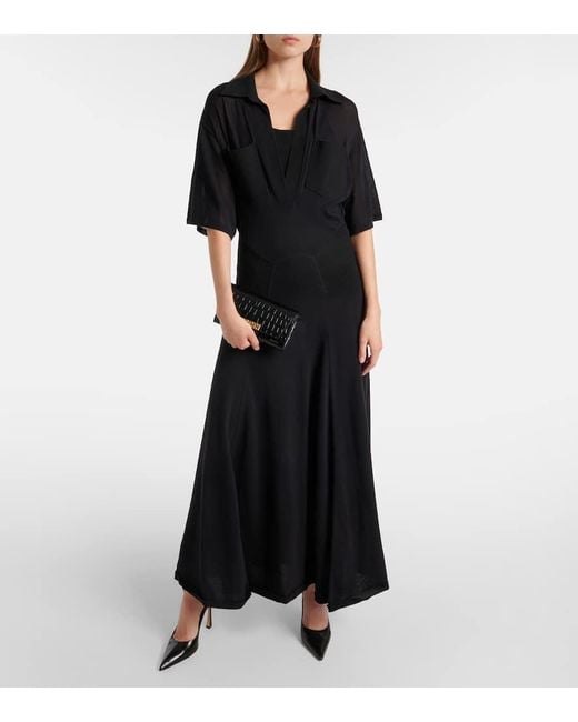 Victoria Beckham Blue Maxikleid Aus Einem Baumwollgemisch