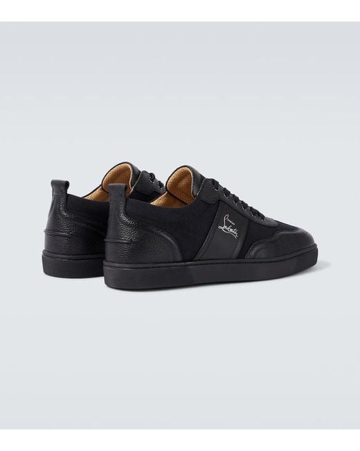 Christian Louboutin Black Retero Leather Sneakers for men