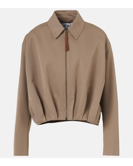 Loewe Brown Cotton And Silk Twill Blouson