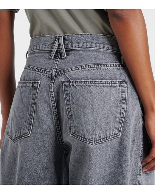 SLVRLAKE Denim Gray Alex Mid-Rise Wide-Leg Jeans