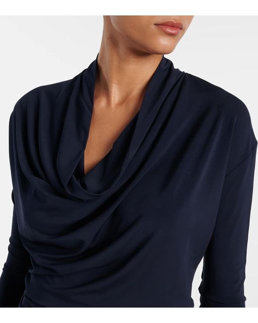 TOVE Blue Fina Draped Jersey Top