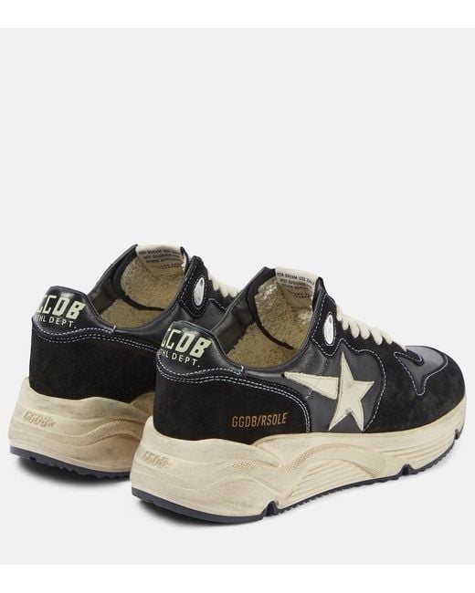 Sneakers Running Sole in pelle e suede di Golden Goose Deluxe Brand in Black